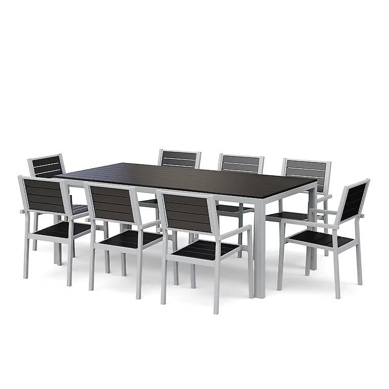 Gartenmöbel Set KAVO 8 Stühle anthrazit