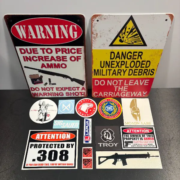 >rar: xl set sticker blechschild sigsauer lapua troy molon