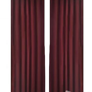  Vorhänge Gardienen aus Satin 2-teilig 140 x 175 cm Dunkelro