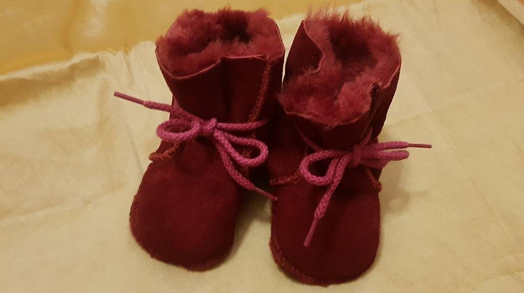 Babyschuhe Wildleder Lammfell 19 / 20 Hausschuh Finken Baby
