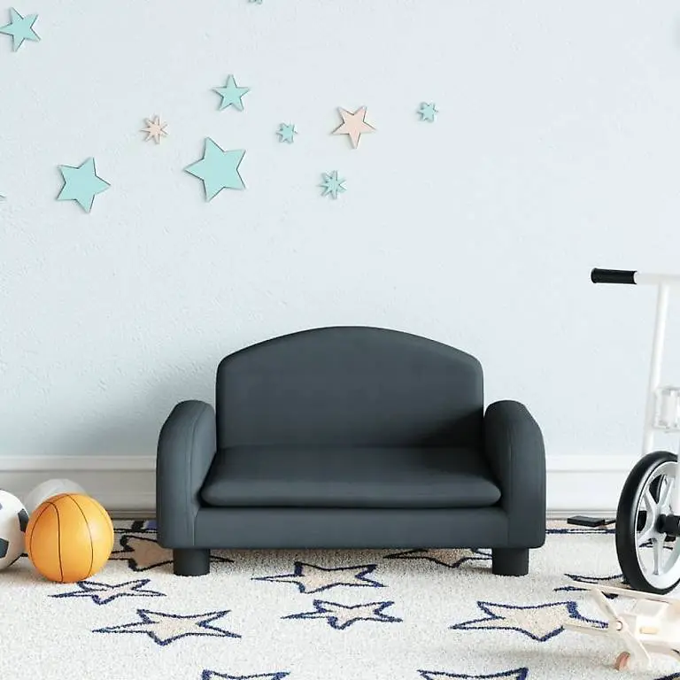 Kindersofa Dunkelgrau 50x40x30 cm Stoff