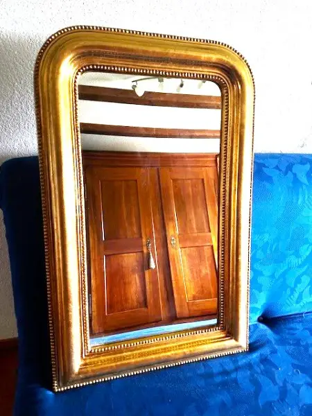 Edler vergoldeter Louis Phillip Spiegel oben abgerundet