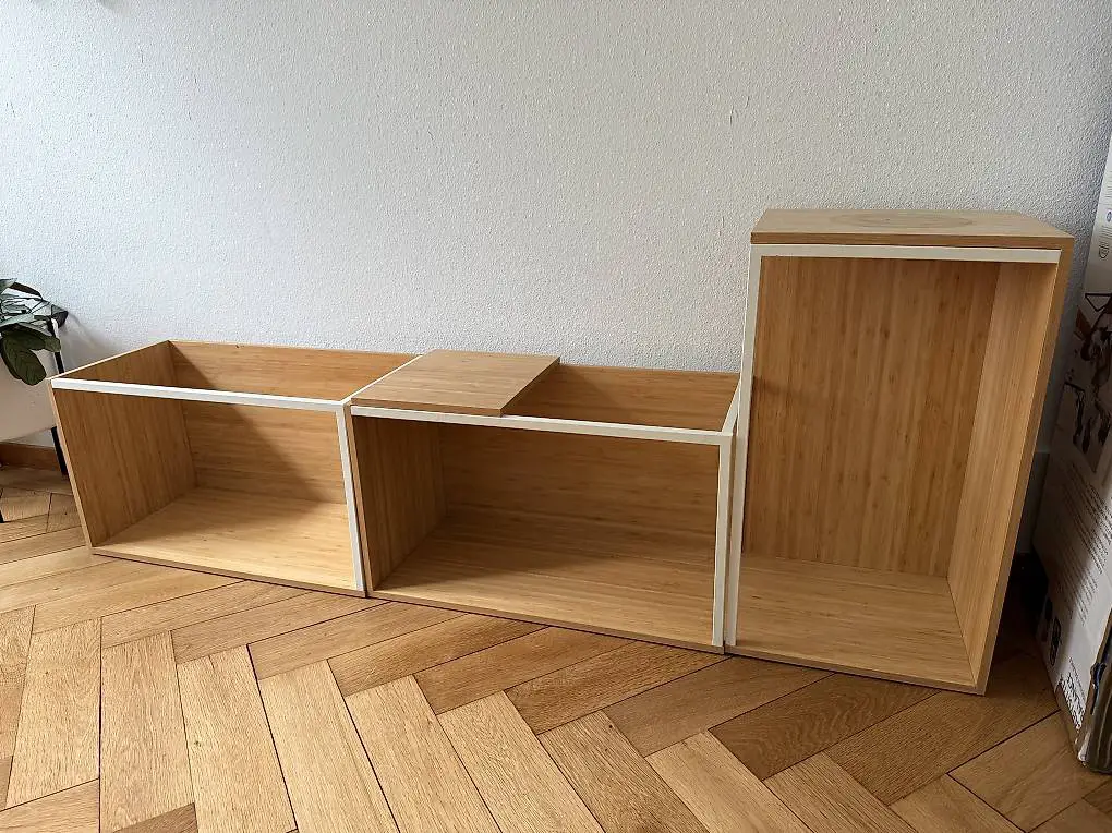 Ikea Regalsystem aus Bambus und Metall