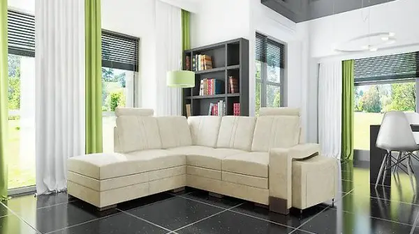  TEXTILSOFA STOFFSOFA BETTFUNKTION BETTKASTEN ECKCOUCH EDGAR