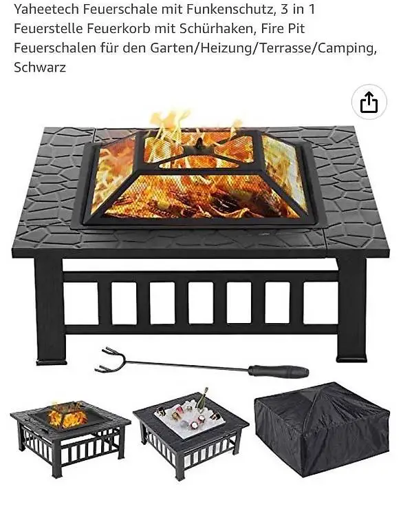 Feuerstelle Feuerschale +Holzrost, Ohne Grill Rost