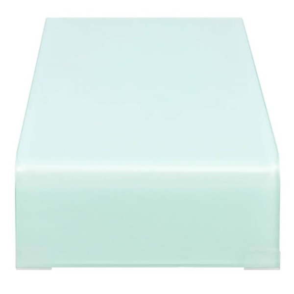  TV-Tisch/Bildschirmerhöhung Glas Weiss 80x30x13 cm