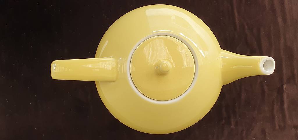 Teekanne + Rössler 50er Jahre + Vintage + gelb