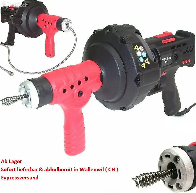  Rohrreinigungsgerät 300W 7,6m Spirale Abflussreiniger Abflus