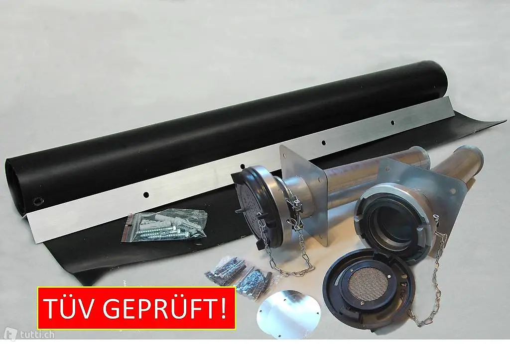 PELLETS Anschluss für Wand 500 mm + Prallschutzmatte