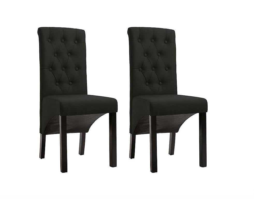 Esszimmerstühle 2 Stk. Schwarz Stoff