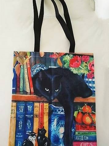 Tasche mit Katzen-Motiv, NEU.