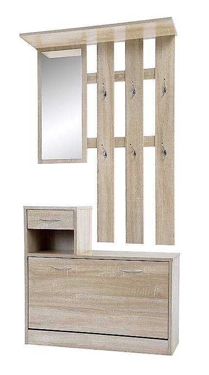 Set Wand-Garderobe Spiegel Schuhkipper Schuhschrank