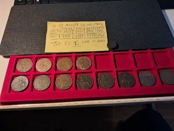 Pz 12 .Monete da one penny .Brit, Reg.