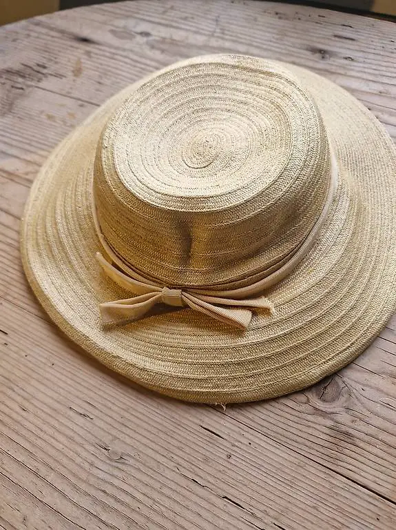 Hut Strohhut Deko Natur mit Schleife SF