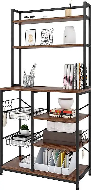 Küchenregal für Ofen Mikrowellenregal mit Drahtkorb