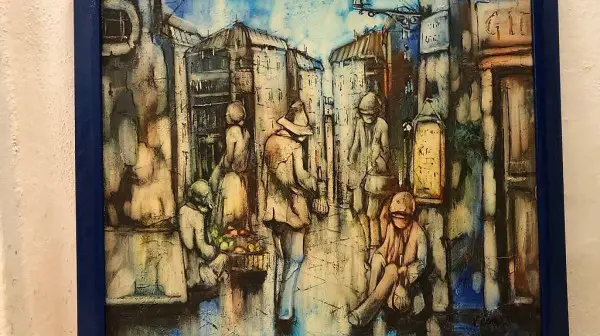 QUADRO OLIO SU TELA CON CORNICE IN LEGNO