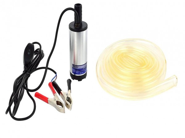  Tauchtransferpumpe Diesel Wasseröl 12V 37mm + 3m Schlauch
