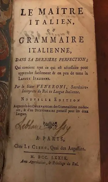 1779 le maitre italien + vocabulaire