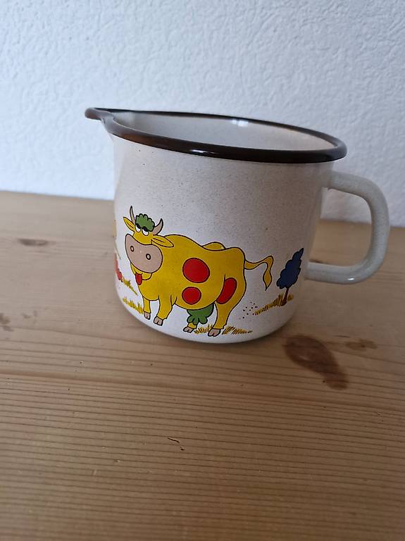 Kanne Krug Emaille Kuh WA