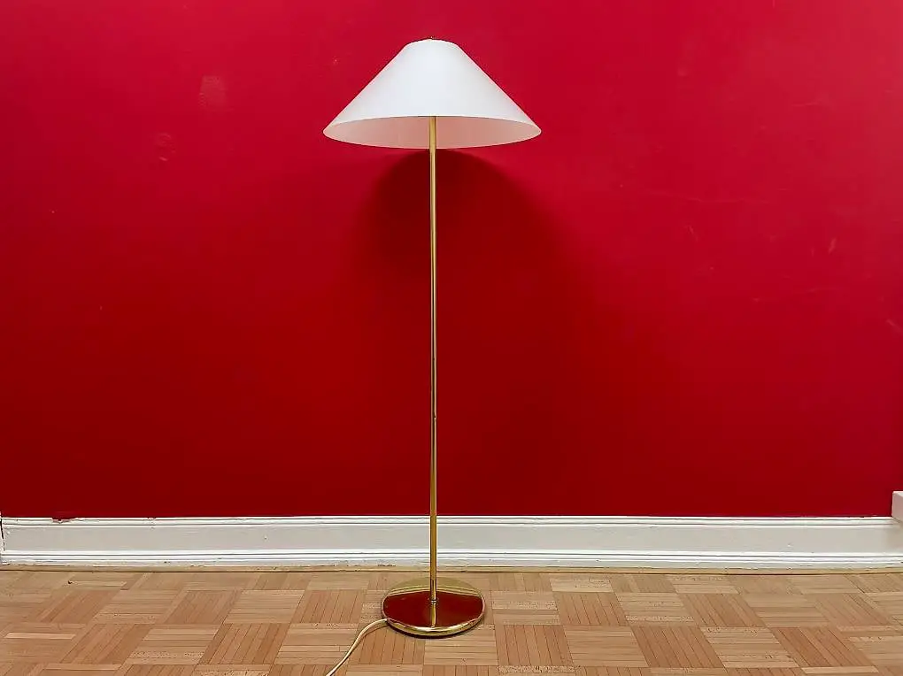 Vintage Messing Acrylglas Stehlampe schlichte Ständerlampe