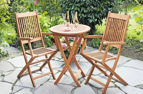  Sitzgruppe Gartengarnitur Bistroset RIO 3-teilig klappbar