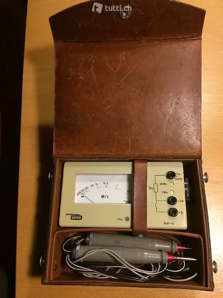 Ohm Meter in schöner Ledertasche