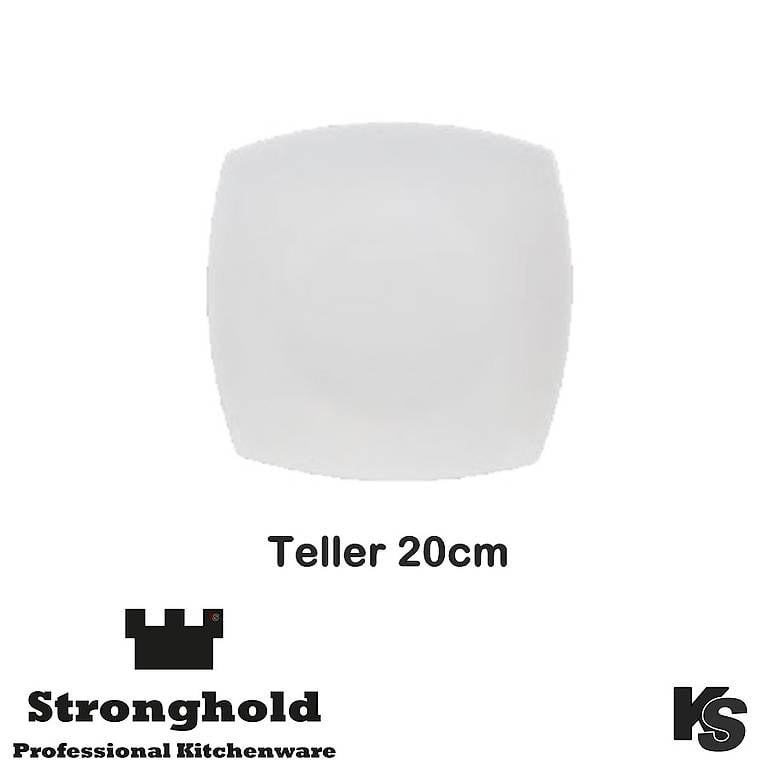 Eckige Gastro- Teller 20cm, Porzellan