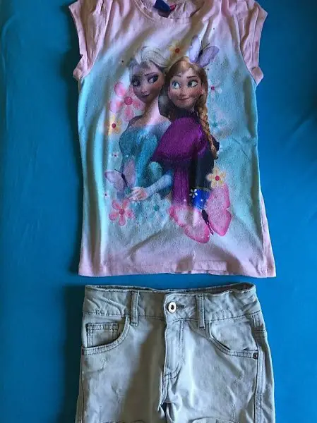 Hübsches Mädchen Kleider Set 134 Anna Elsa Shirt Jeansshorts
