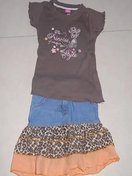 Jupe mit Shirt, Gr. 110/116, gem. Foto