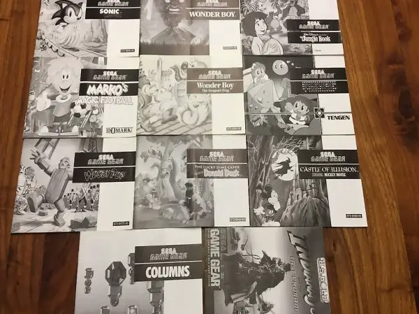 SEGA GAME GEAR BEDIENUNGSANLEITUNGEN