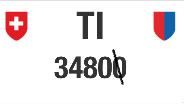 Cedo targa a 5 cifre 1000 con doppio zero