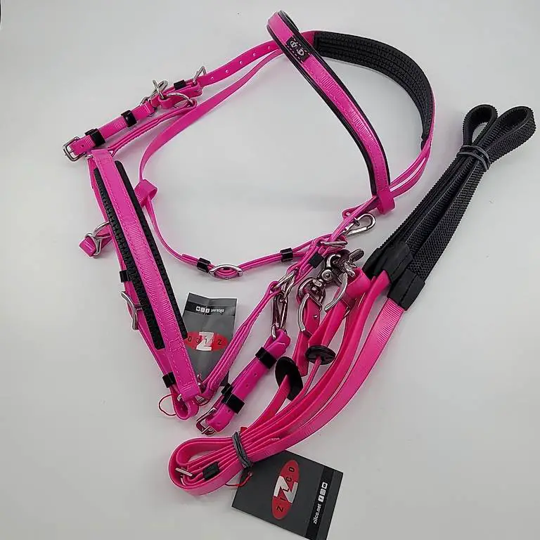 Wander-/Distanzreitzaum MARATHON in CERISE | mit Zügel