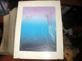 Tableau sous-verre "Nu à la colombe" 1970