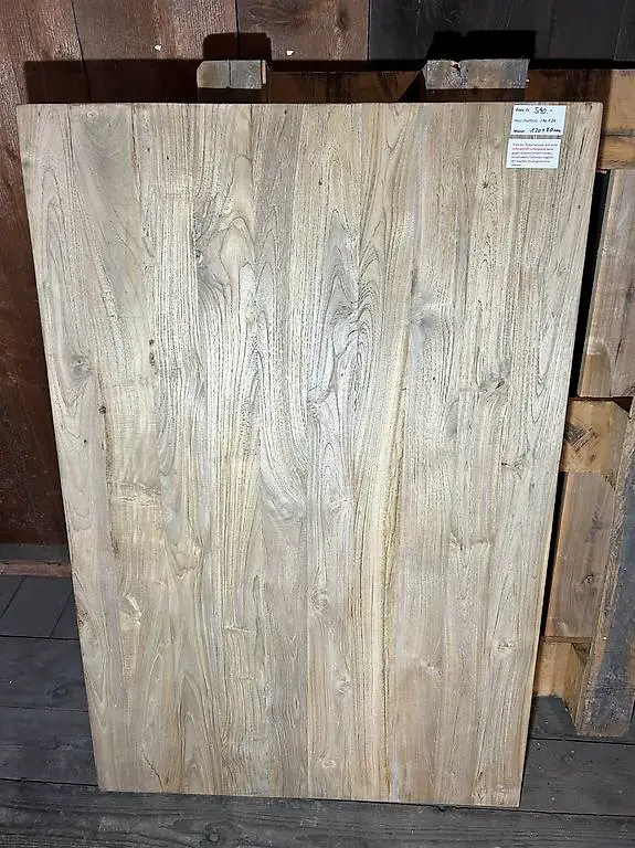 Massivholzplatte 120 x 80cm Hartholz Tischplatte gräulich