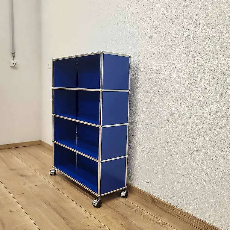 USM Haller Bücherregal 1×4 Enzianblau