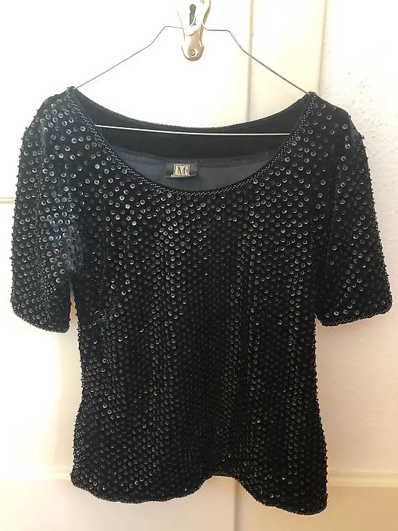Madelaine Damen Pailletten-Tunika / Oberteil Gr. 38 Festlich
