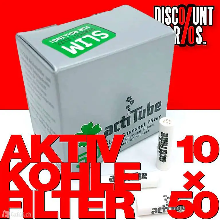  10 × 50 Stk. TUNE ActiTube Aktivkohlefilter 7mm SLIM