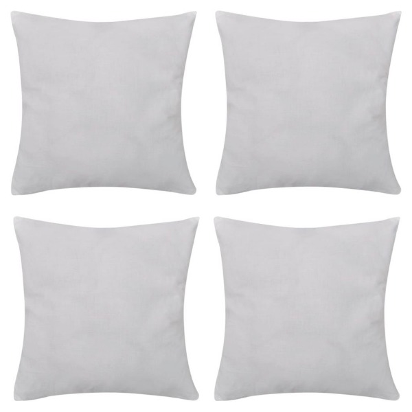  4 weisse Kissenbezüge Baumwolle 40 x 40 cm