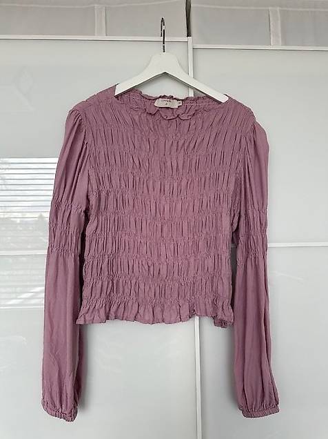 Langarmbluse in Dunkelrosé, Grösse 38