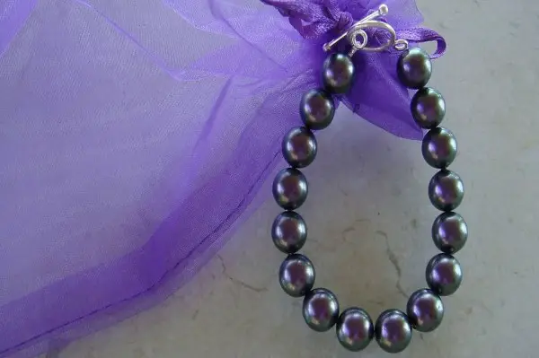 Bracelet nacrées Iridescent Purple Swarovski A925