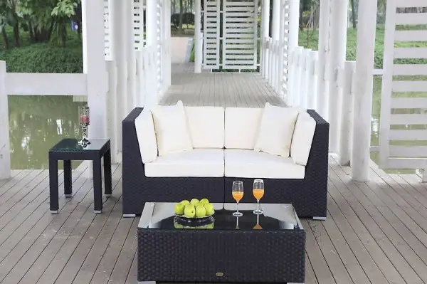 Salon de jardin en rotin noir