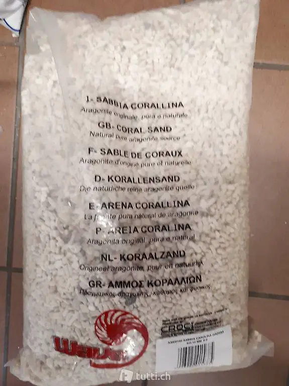  Sabbia corallina 6-8 mm in sacco da 10 Kg.