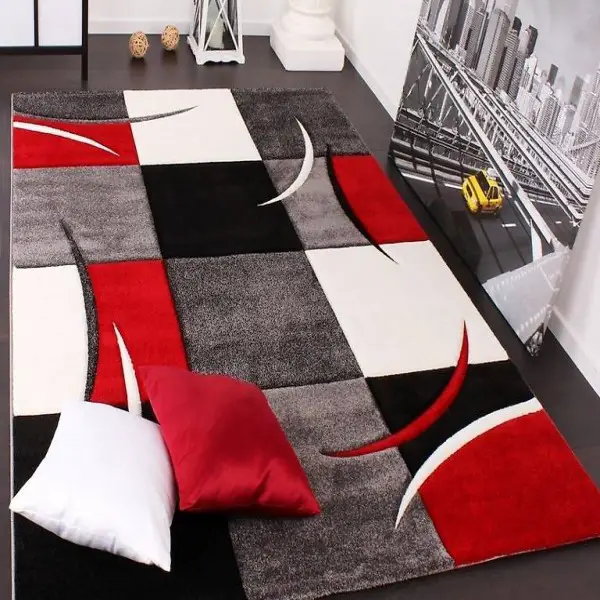  Teppich Karo rot NEU