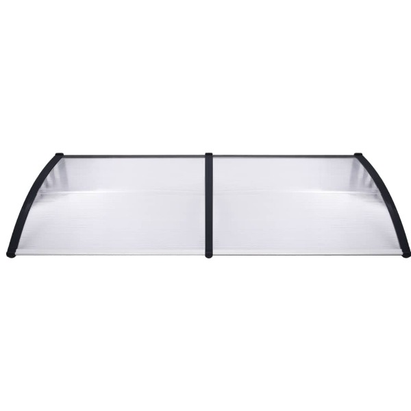  Türvordach Schwarz und Transparent 200×80 cm PC