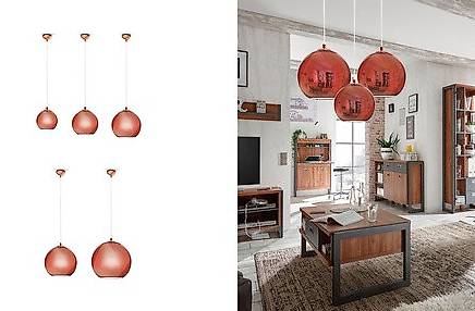 hängelampe phoenix fi300 mm kupfer offen glas