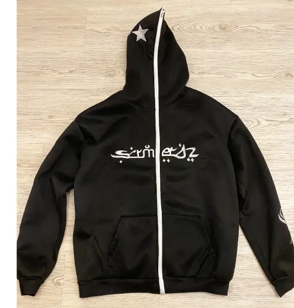 Hoodie Vintage Unisix schwarz/weiss