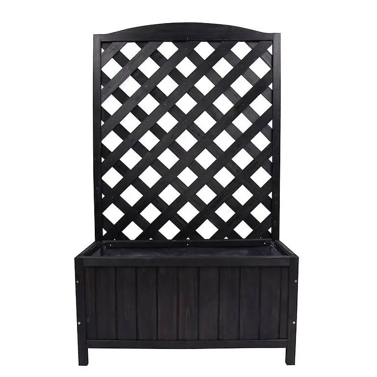 Rankgitter mit Blumenkasten schwarz