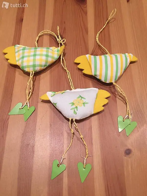 Stoff-Vögelchen, wattiert, 3er Set