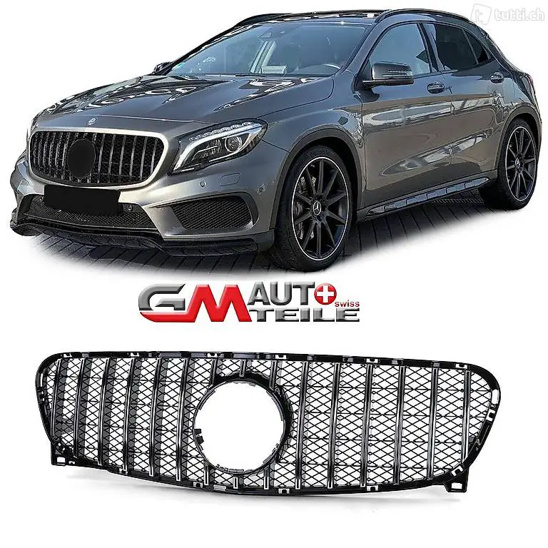  Grill Chrom Schwarz glanz für Mercedes GLA X156 13-16