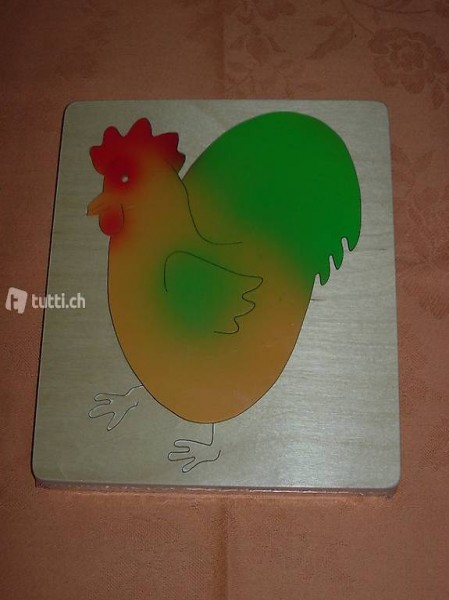  Bea-Verlag Swiss-Mutzli Bea-Toys Hahn Holz Puzzle